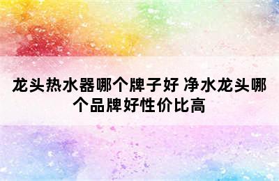 龙头热水器哪个牌子好 净水龙头哪个品牌好性价比高